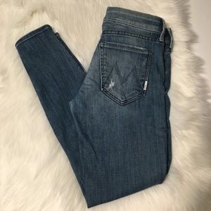 MOTHER "The Looker Ankle Zip" Graffiti Girl Jeans